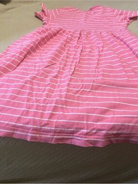 Lands end Pink & White Striped Girls' Dress